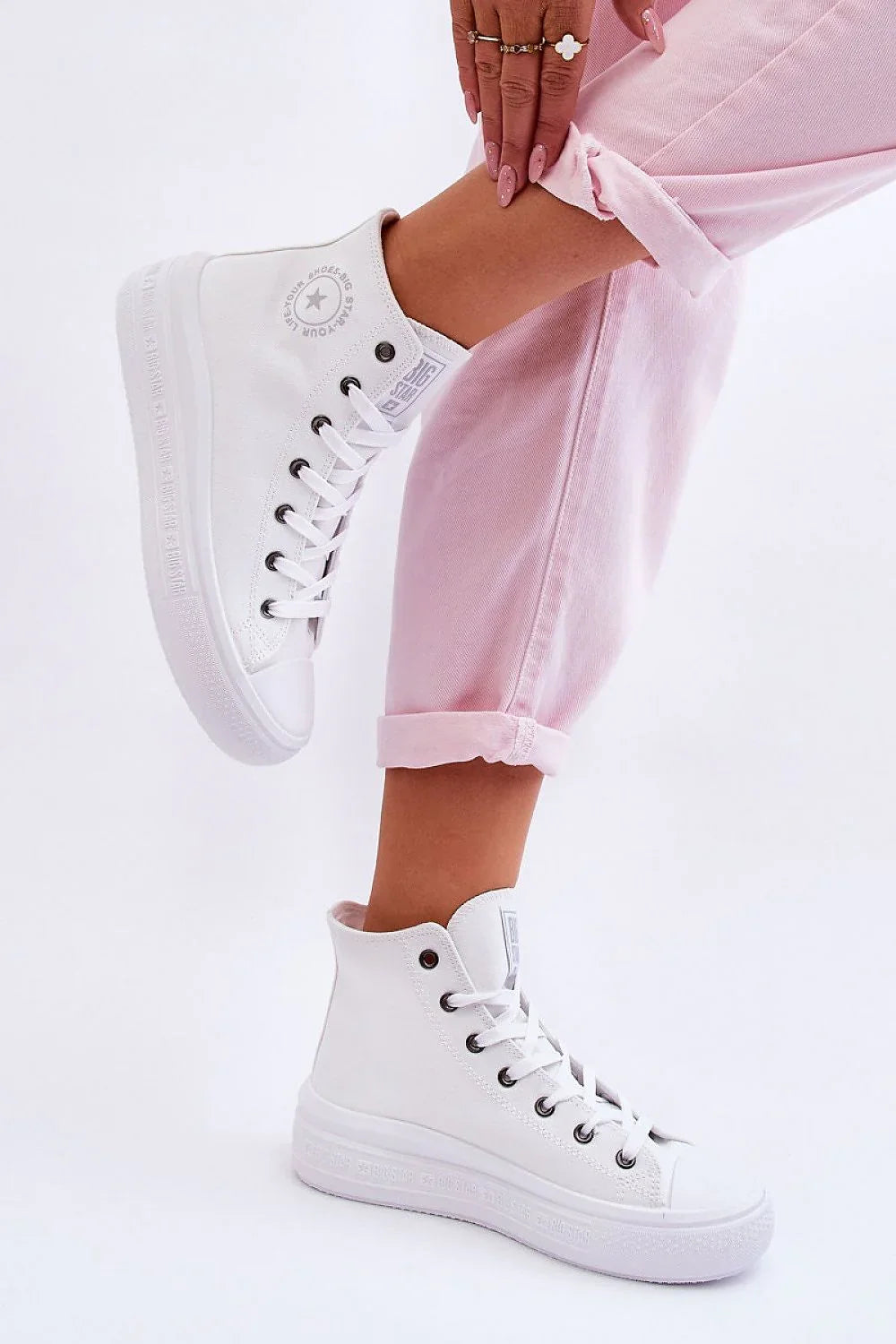 Women's Sneakers - High Tops Women Sneakers - Lace-Up All-Season Shoes-Sneakers-LeStyleParfait