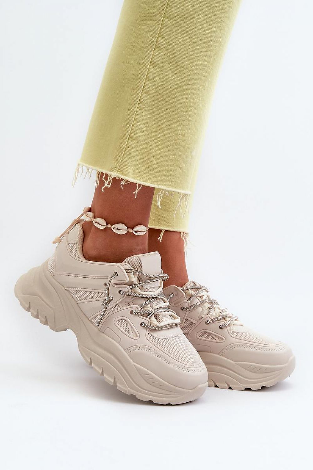 Women's Sneakers - Low-Top Platform Sneakers Shoes - Lace-Up All-Season Shoes