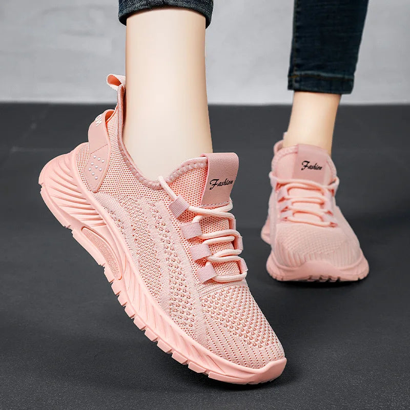 Women's Sneakers - Low-Top Women Flat Sneakers - Lace-Up Spring-Autumn Shoes