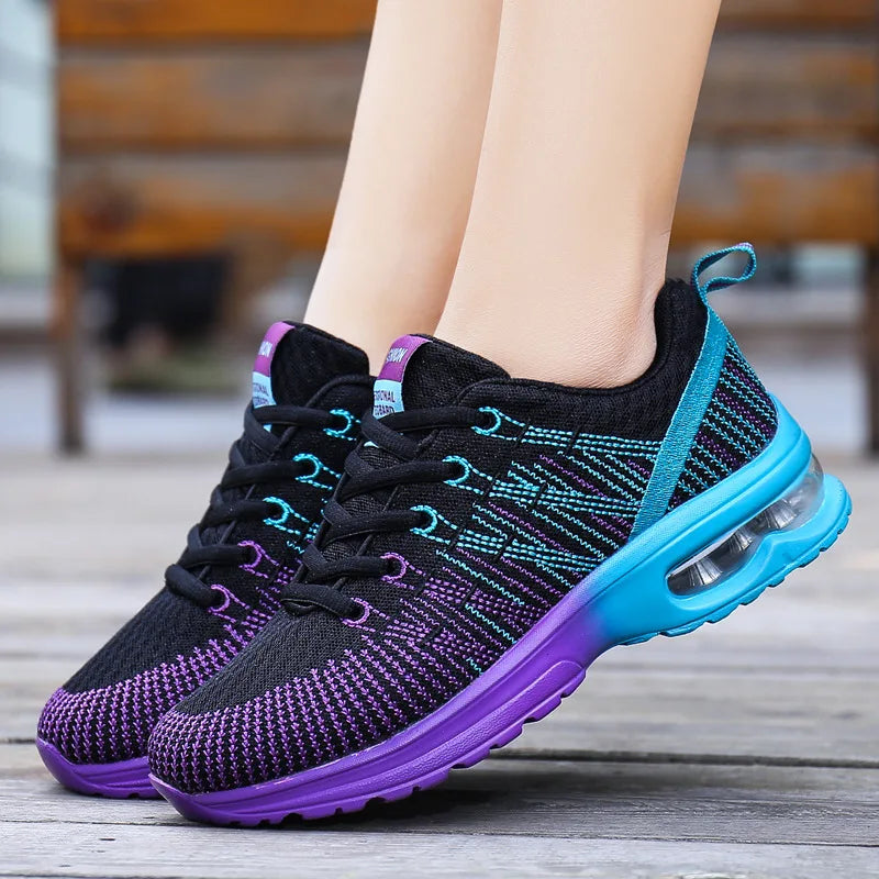 Women's Sneakers - Low-Top Women Sneakers - Lace-Up All-Season Shoes