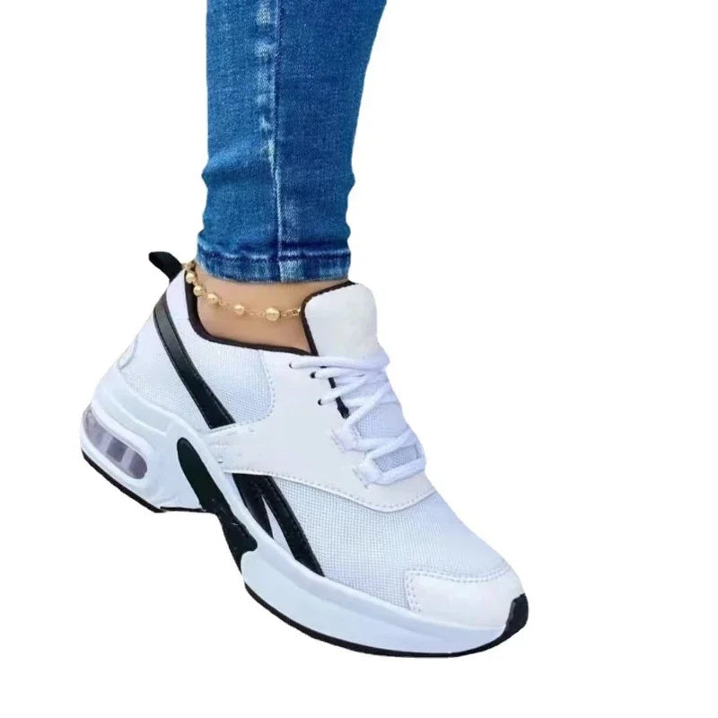 Women's Sneakers - Low-Top Women Sneakers - Lace-Up Spring-Autumn Shoes