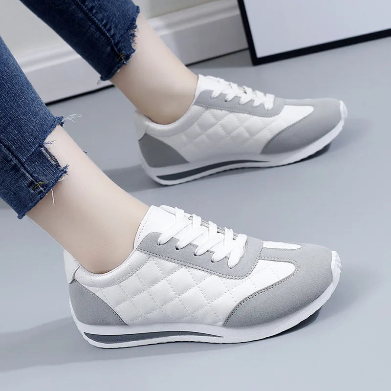 Women's Sneakers - Low-Top Women Sneakers - Lace-Up Spring-Autumn Shoes