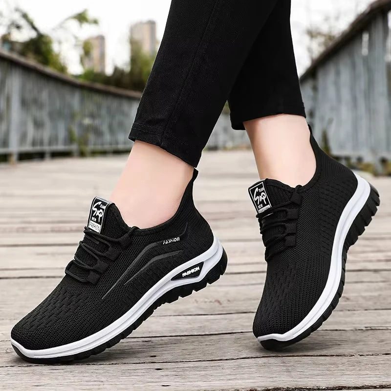 Women's Sneakers - Low-Top Women Sneakers - Lace-Up Spring-Summer Sneakers