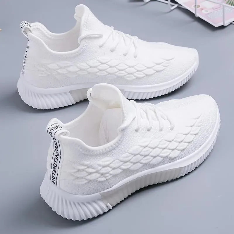 Women's Sneakers - Low-Top Women Sneakers - Lace-Up Spring-Summer Sneakers