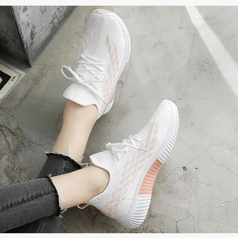 Women's Sneakers - Low-Top Women Sneakers - Lace-Up Spring-Summer Sneakers