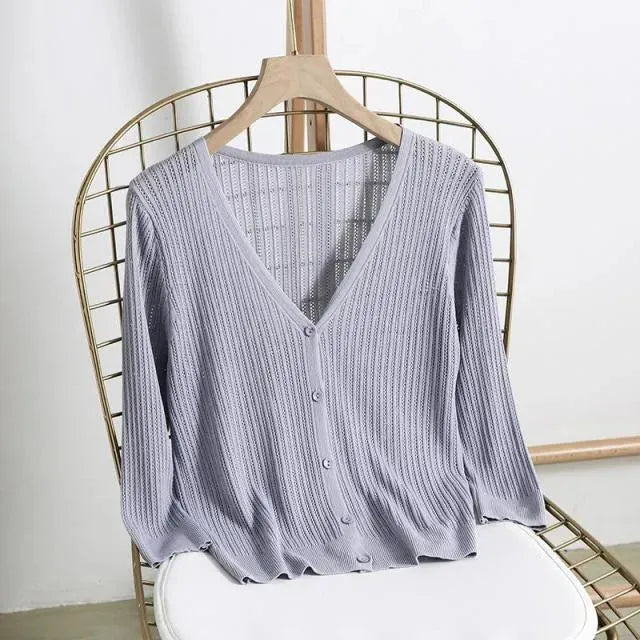 Women’s Summer V-Neck Cardigan Sweater