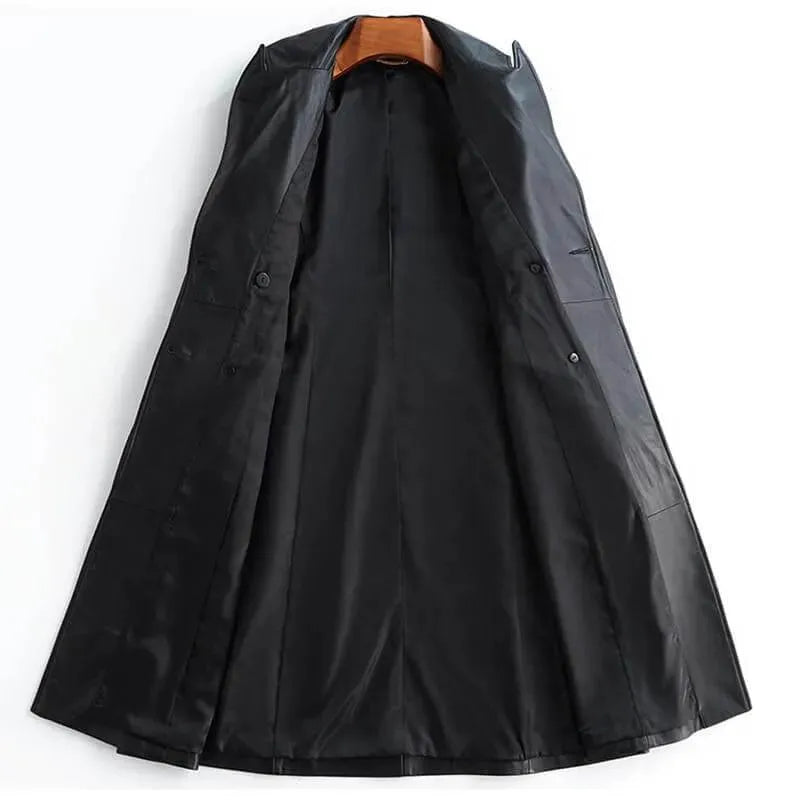 Women's Tailored Leather Trench Coat Structured Style