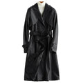 Women's Tailored Leather Trench Coat Structured Style