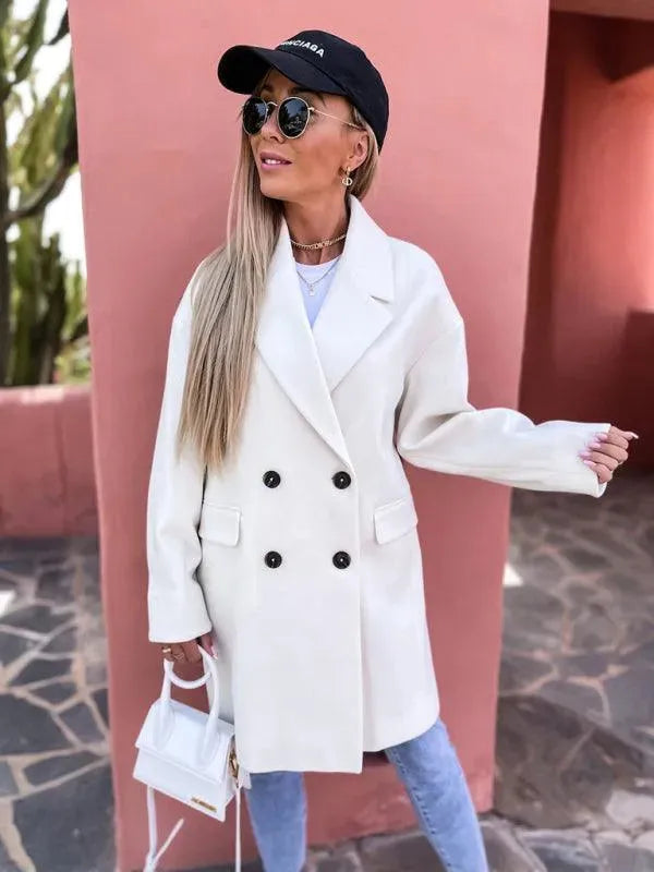 Women's Trench Coat Double Breasted Knee Length