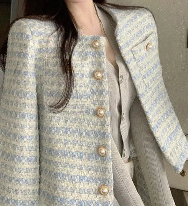 Women’s Tweed Blazer Jacket Casual Style