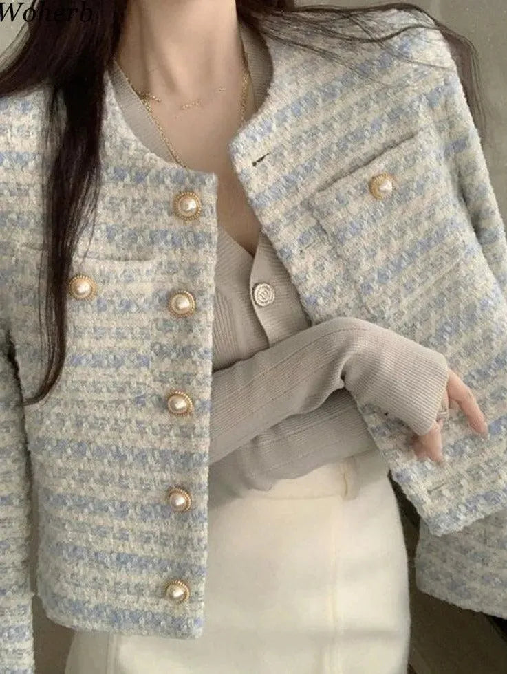 Women’s Tweed Blazer Jacket Casual Style