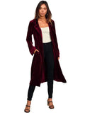 Women's Velvet Coat Longline Open Front Style