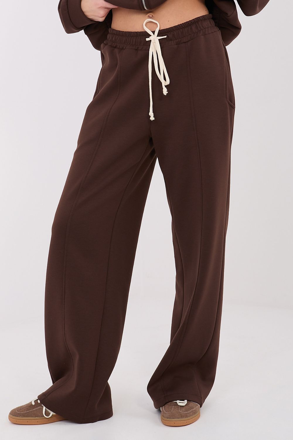 Women's Wide Leg Sweatpants — Brown