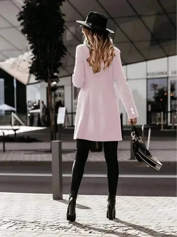 Women's Wool Pea Coat Slim Fit Elegant Style
