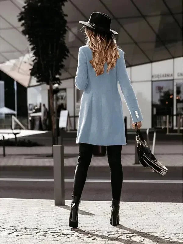 Women's Wool Pea Coat Slim Fit Elegant Style