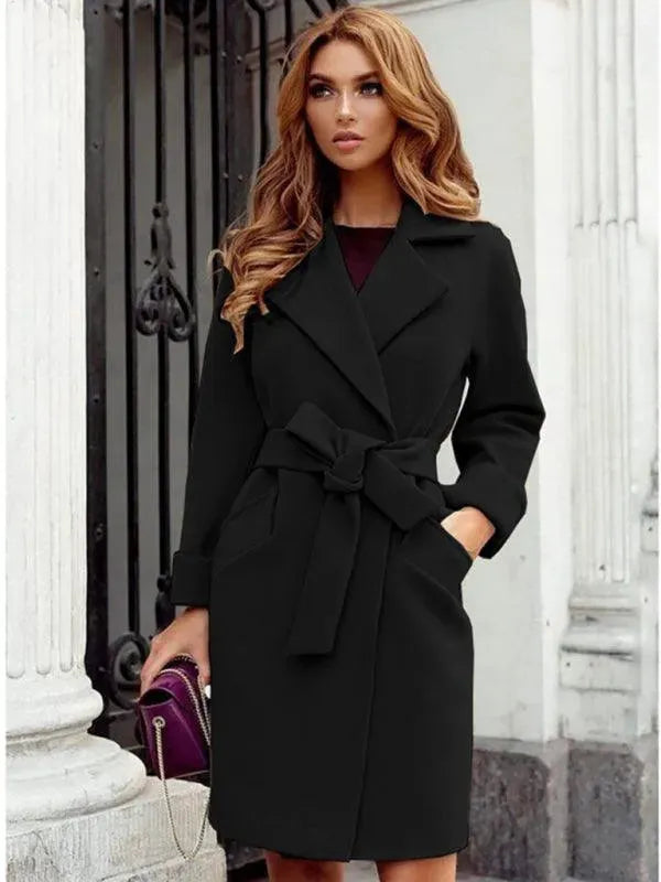 Women's Wrap Coat Oversized Belted Elegant Style