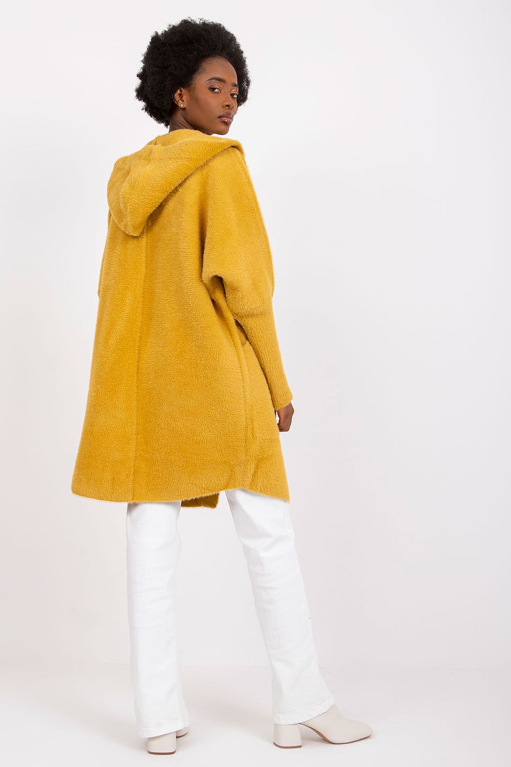 Women's Yellow Hooded Transitional Coat