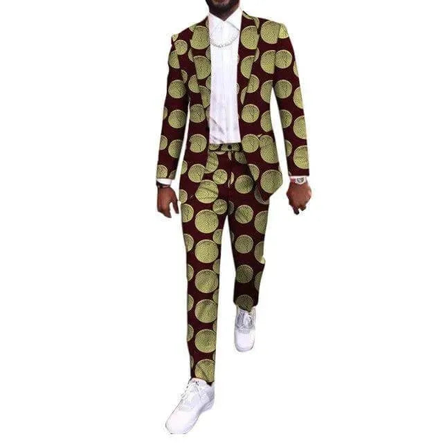 African Men‘s Printed Blazers Suit - African Suit - LeStyleParfait