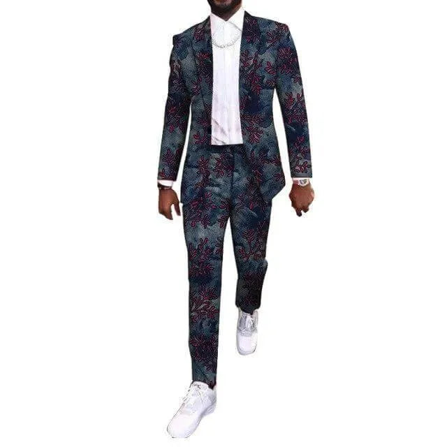 African Men‘s Printed Blazers Suit - African Suit - LeStyleParfait