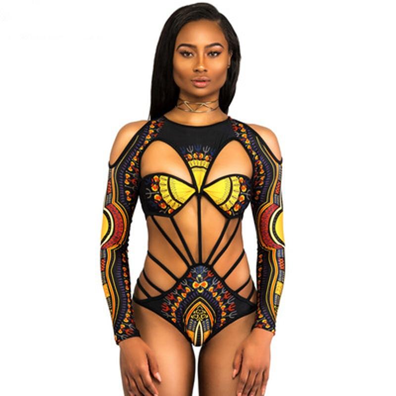 African Print Swimsuits Monokini Swimwear - Swimwear - LeStyleParfait Kenya