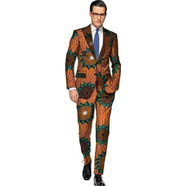 African Print Two Piece Suit - African Suit - LeStyleParfait