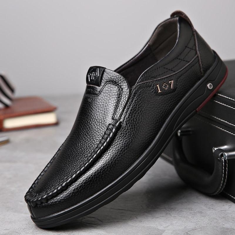 ''Alessandro'' - Classic Leather Loafers - Shoes - LeStyleParfait Kenya