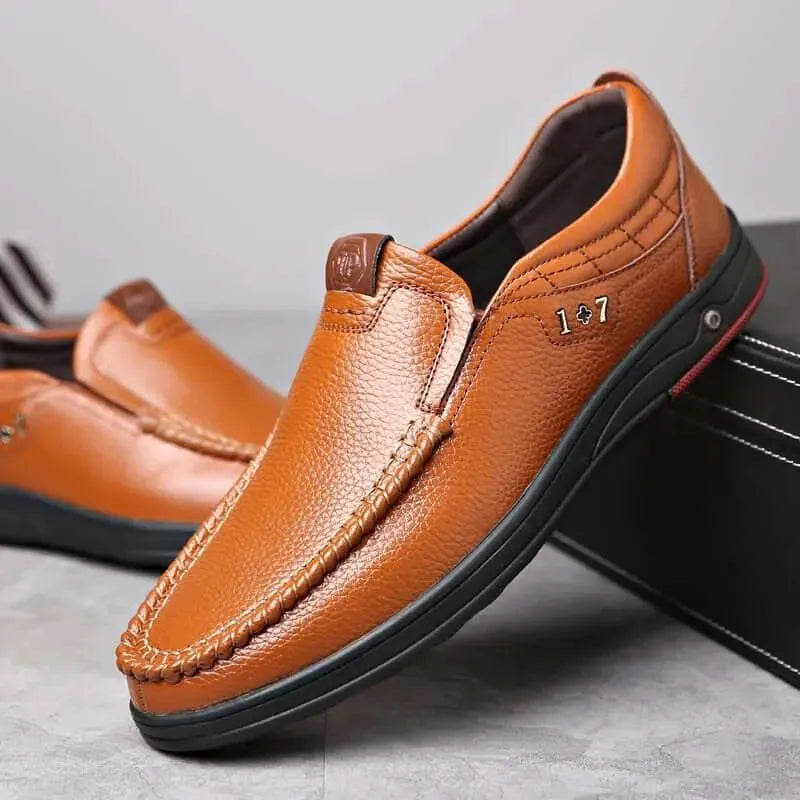 Alessandro - Classic Leather Loafers - Loafer Shoes - LeStyleParfait