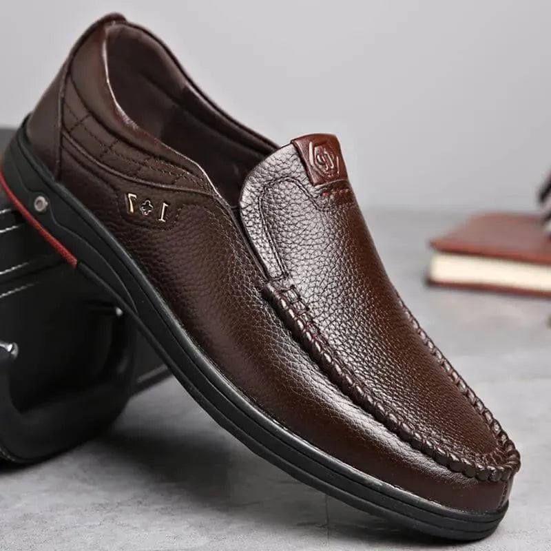 Alessandro - Classic Leather Loafers - Loafer Shoes - LeStyleParfait