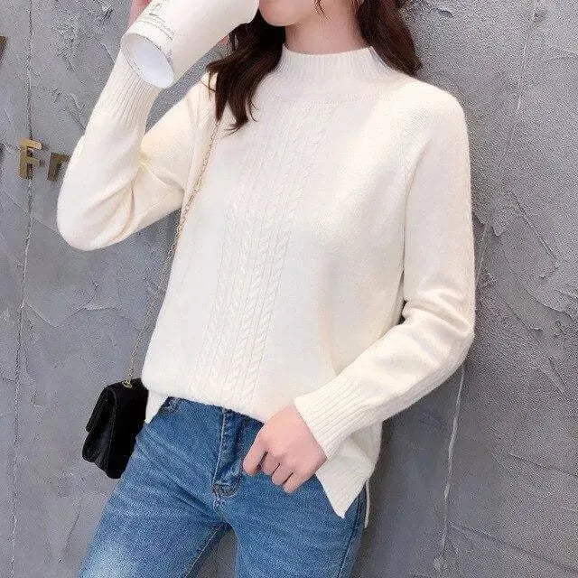 Aligned Women Turtleneck Sweater - Pullover Sweater - LeStyleParfait