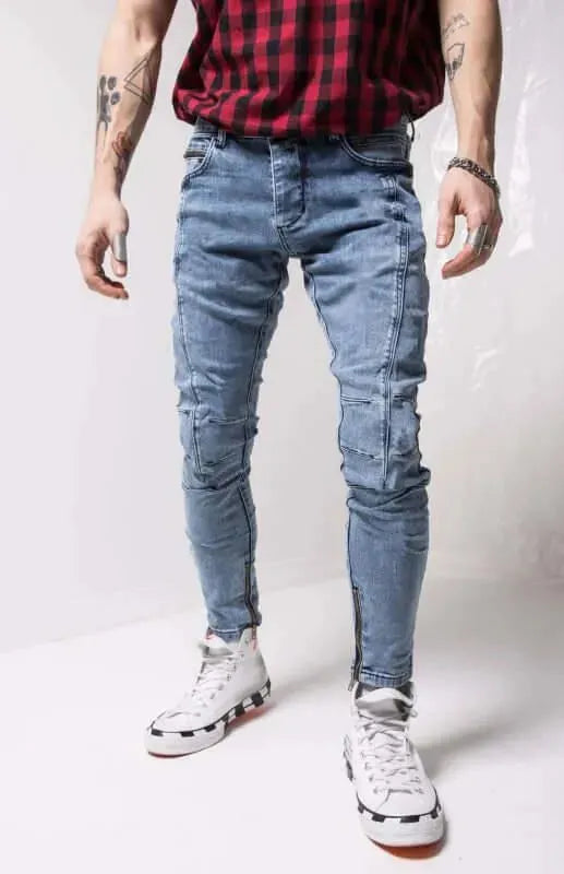 Ankle Zipper Streetstyle Jeans - Men's Jeans - LeStyleParfait