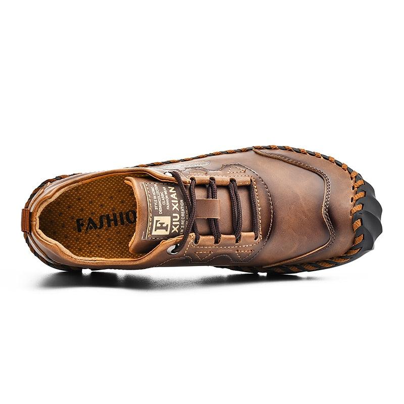 ''Basil'' - Casual Leather Lace-Up Shoes - Shoes - LeStyleParfait Kenya