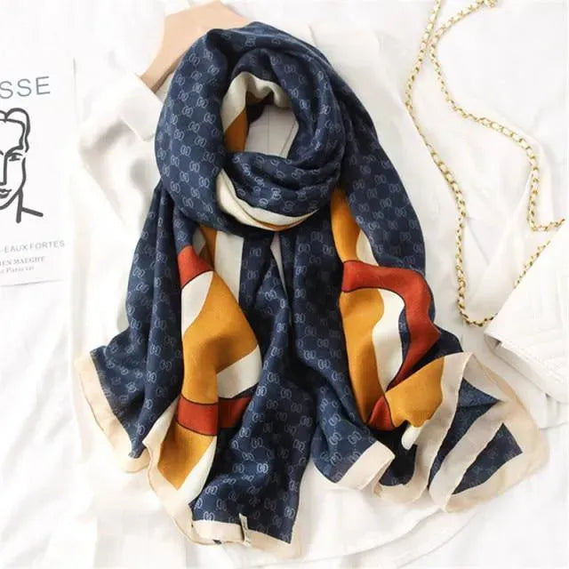 LeStyleParfait Women's Scarves & Shawls Stylish Wrap Scarf Printed Cotton -Scarf