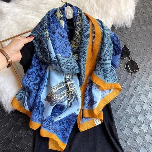 LeStyleParfait Women's Scarves & Shawls Stylish Wrap Scarf Printed Cotton -Scarf