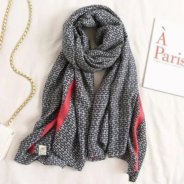 LeStyleParfait Women's Scarves & Shawls Stylish Wrap Scarf Printed Cotton -Scarf