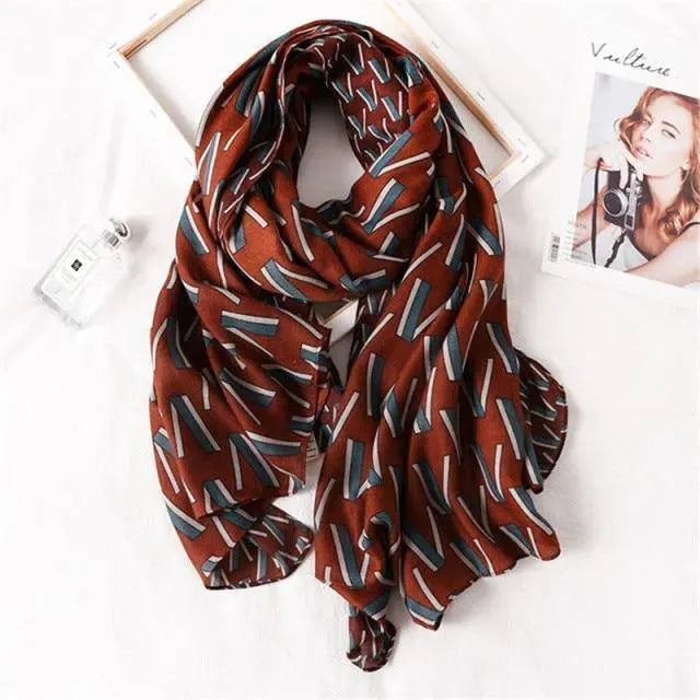 LeStyleParfait Women's Scarves & Shawls Stylish Wrap Scarf Printed Cotton -Scarf