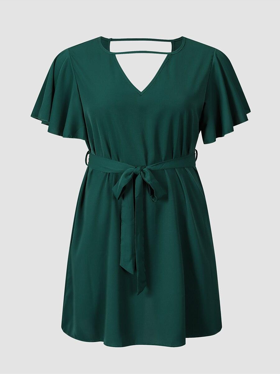 Belted Green Midi Dress - Dress - LeStyleParfait Kenya