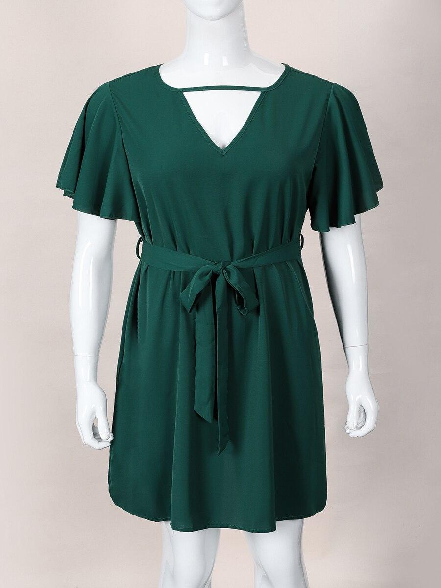 Belted Green Midi Dress - Dress - LeStyleParfait Kenya