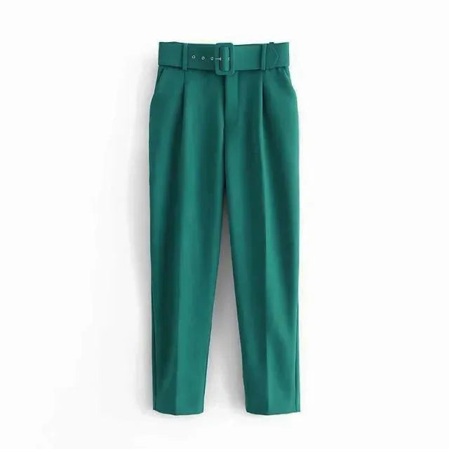 Belted High-Waisted Pants - Women Pants - LeStyleParfait