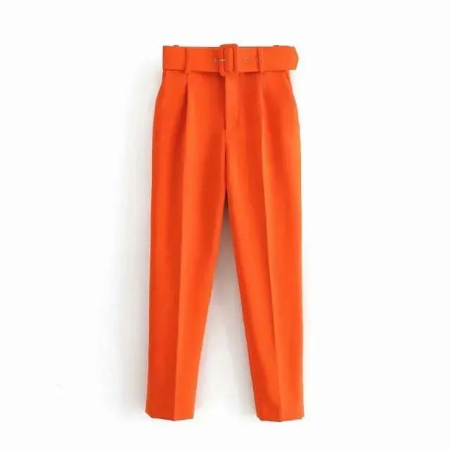 Belted High-Waisted Pants - Women Pants - LeStyleParfait