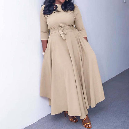 Belted Plus Size Maxi Dress - Dress - LeStyleParfait Kenya