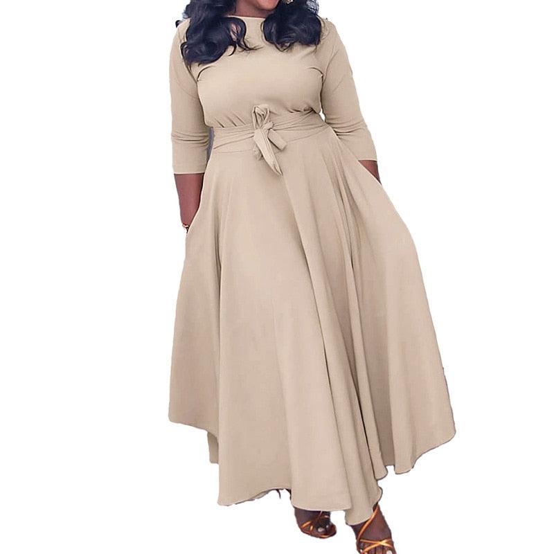 Belted Plus Size Maxi Dress - Dress - LeStyleParfait Kenya
