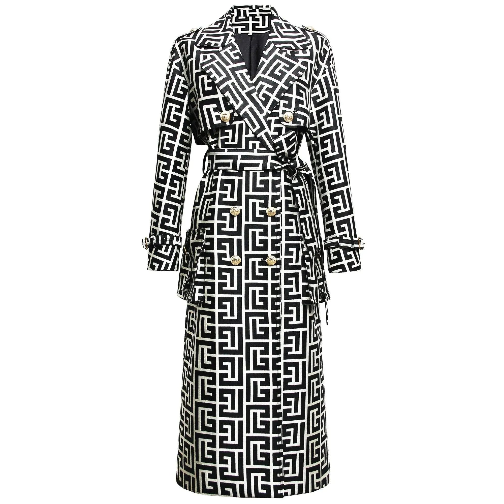 Belted Print Women's Trench Coat - Overcoat - LeStyleParfait