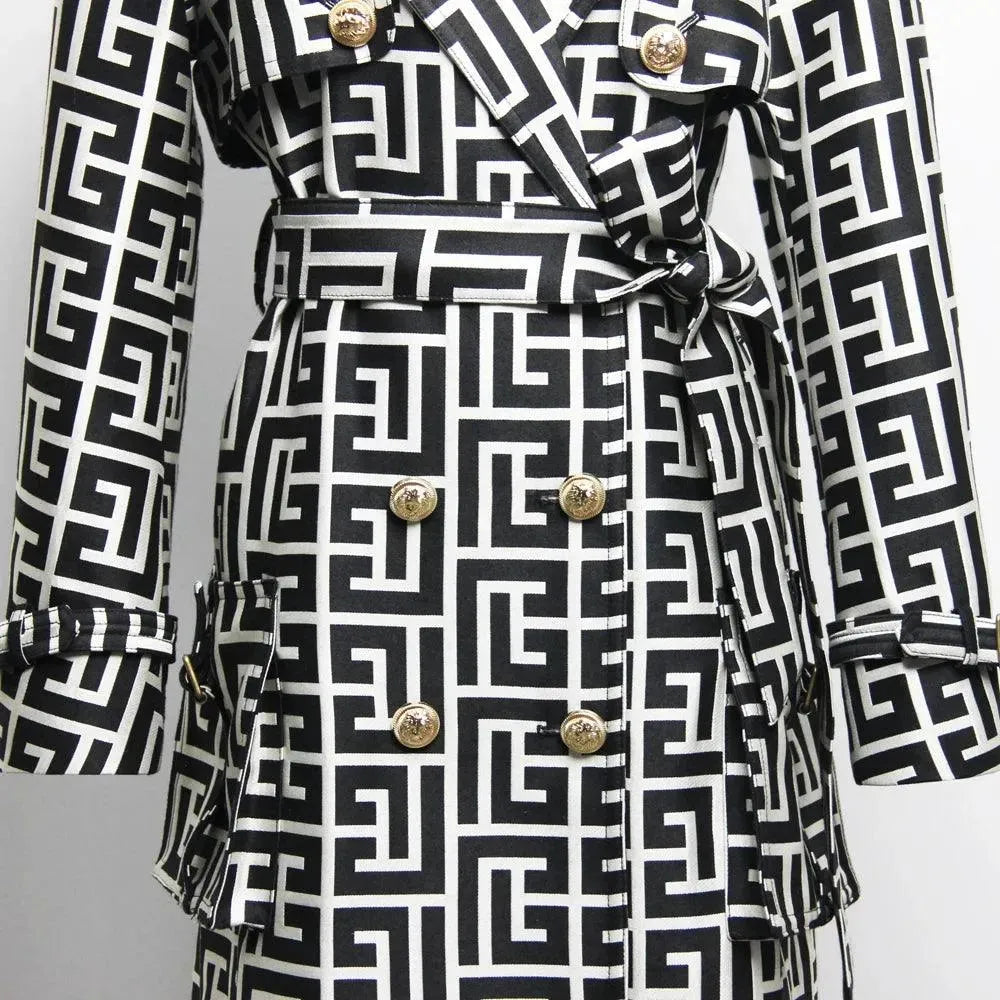 Belted Print Women's Trench Coat - Overcoat - LeStyleParfait