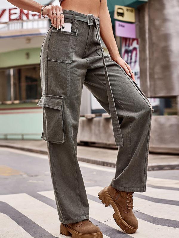Belted Women Cargo Pants - Cargo Pants - LeStyleParfait Kenya