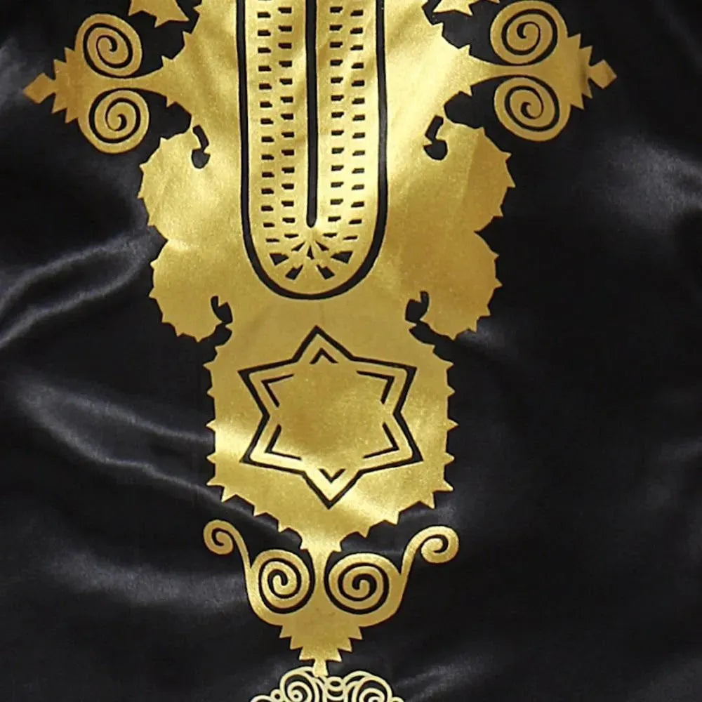 Black African Long Sleeve Shirt-Men Shirts-LeStyleParfait