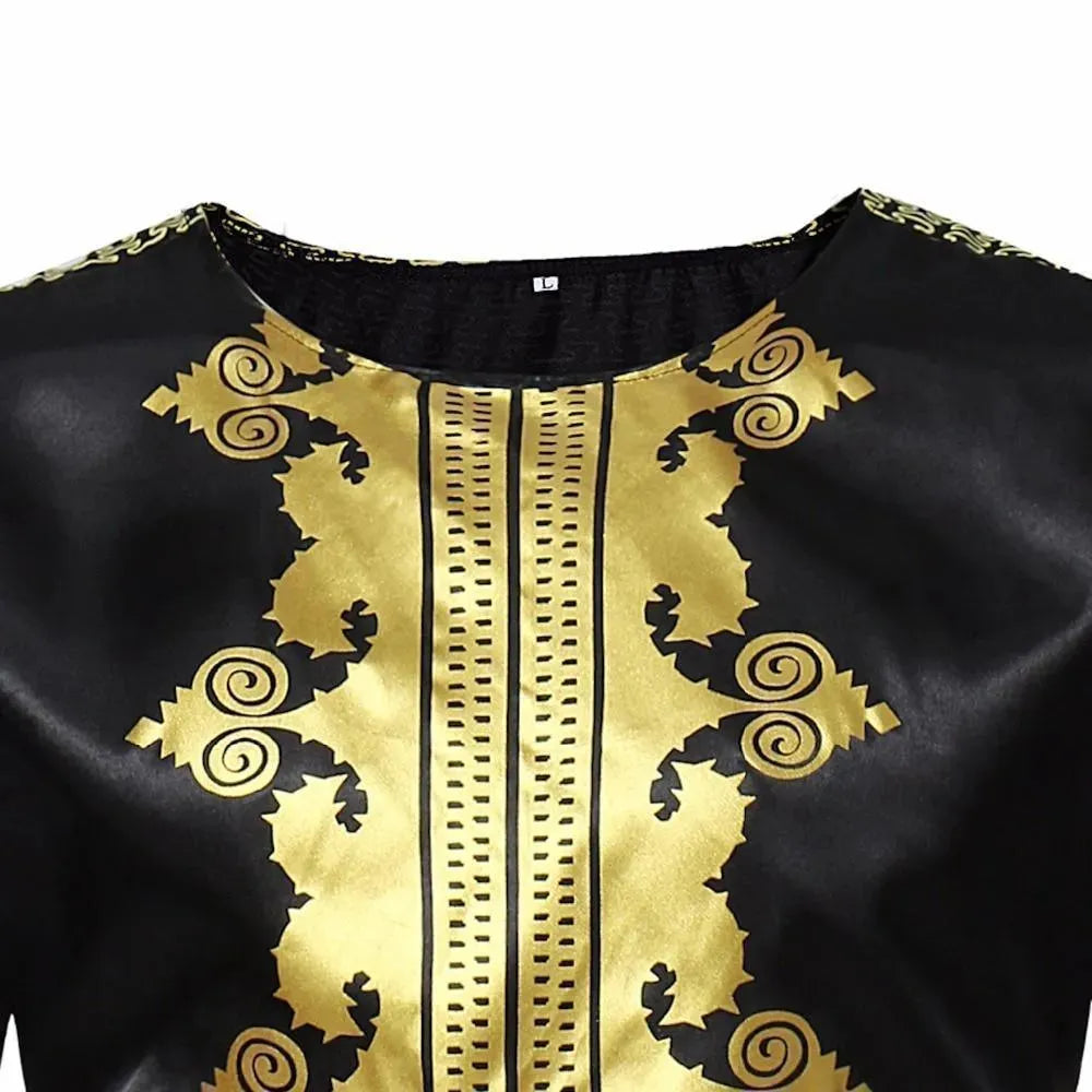 Black African Long Sleeve Shirt-Men Shirts-LeStyleParfait