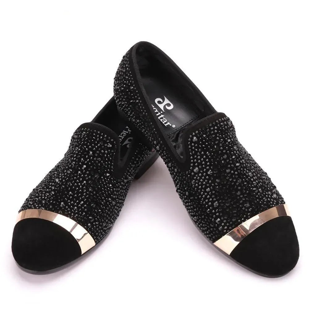 Black Diamonds Men Suede Loafers - Loafer Shoes - LeStyleParfait