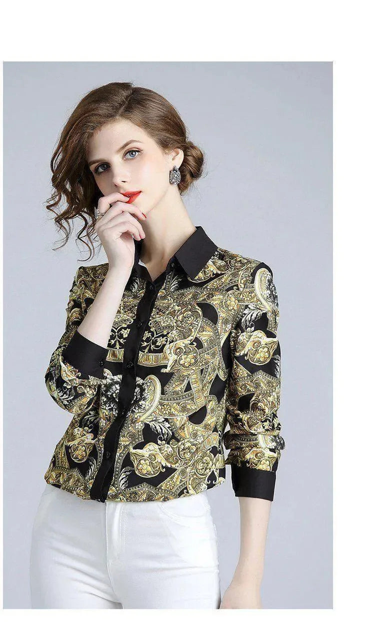 Black Floral Women Shirt - Women's Shirt - LeStyleParfait