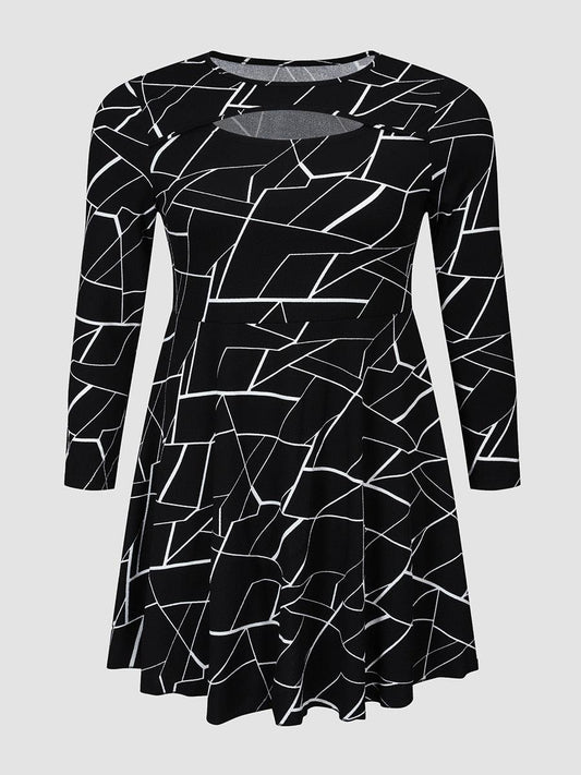 Black Irregular Geometric Plus size Dress - Dress - LeStyleParfait Kenya