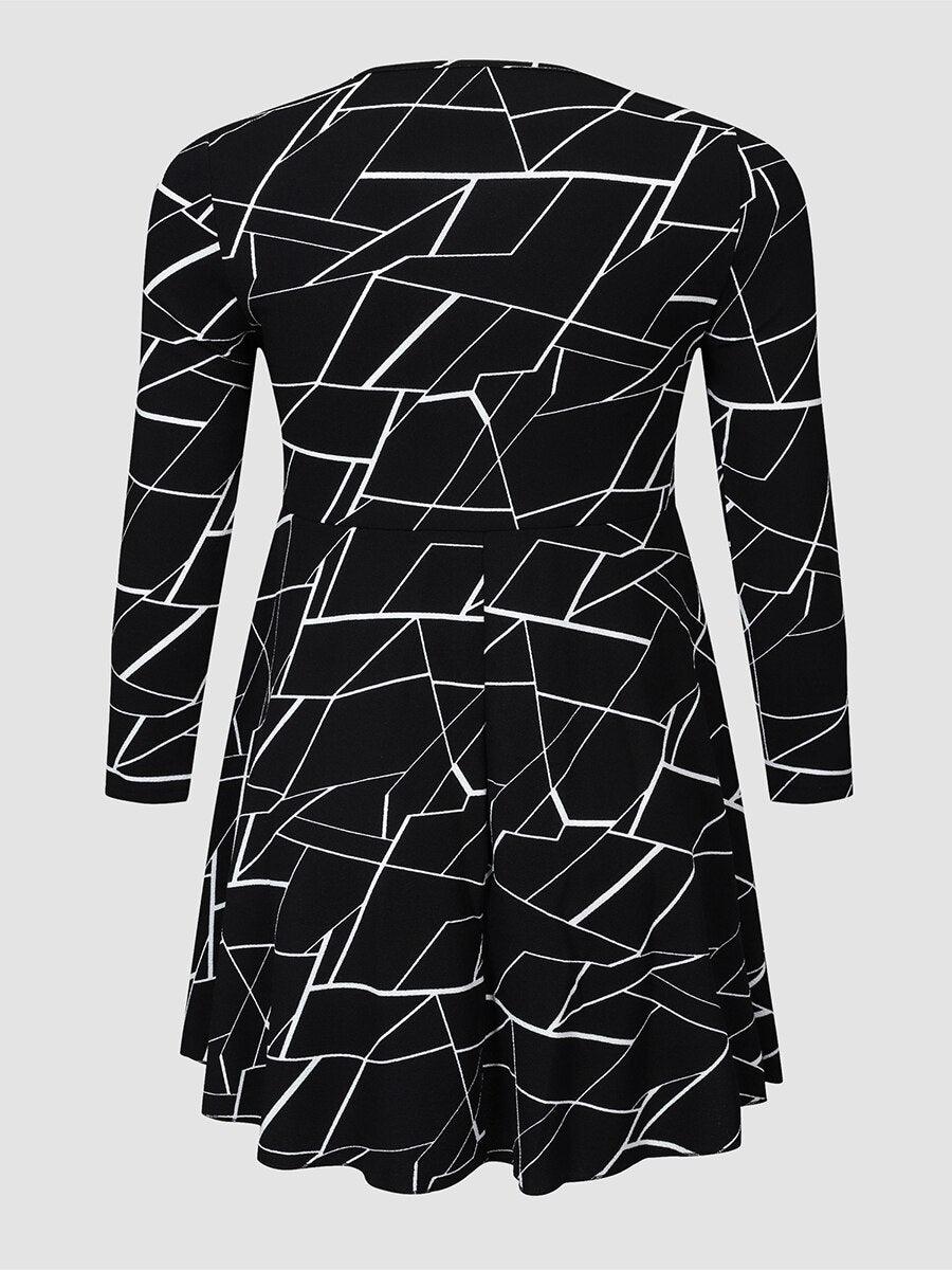 Black Irregular Geometric Plus size Dress - Dress - LeStyleParfait Kenya